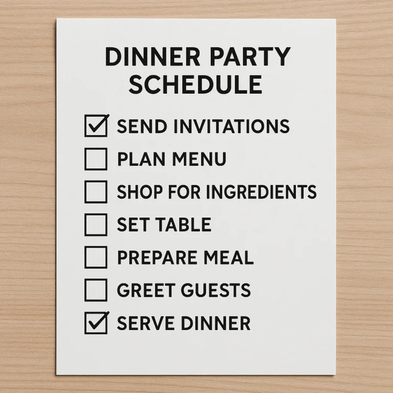 Featured image for The Ultimate 7-Step Dinner Party Schedule Template 2026